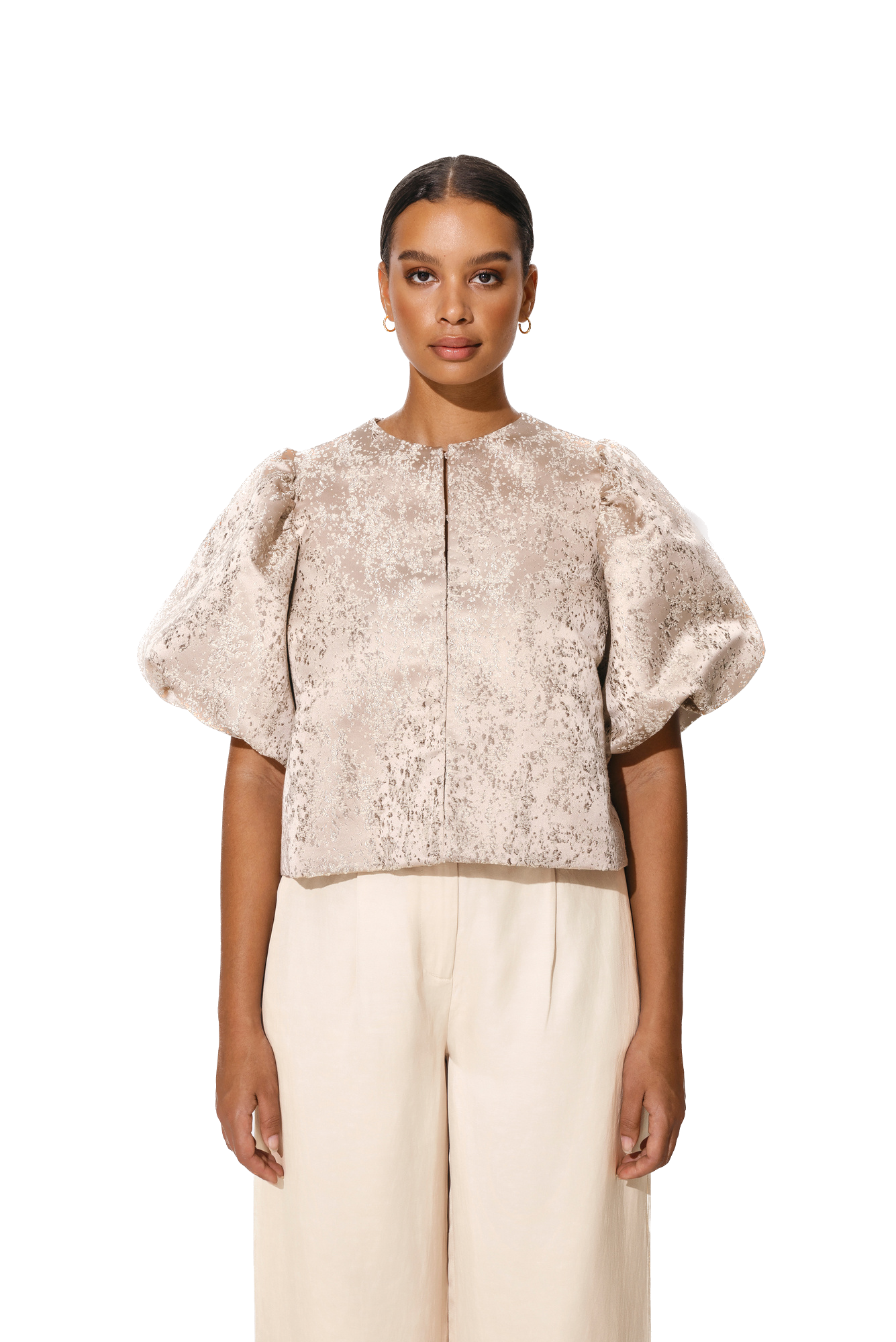 BYM-1200052 CLEO METALLIC BLOUSE