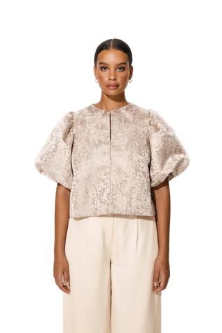 BYM-1200052 CLEO METALLIC BLOUSE