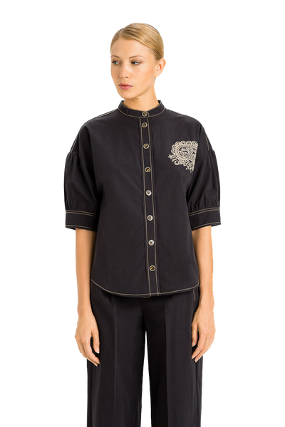 TWS-231TT2107 BLACK BLOUSE