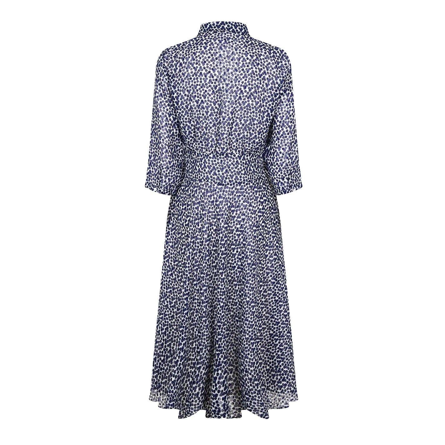 EBM-SCOPPIO NAVY&WHITE PRINT DRESS