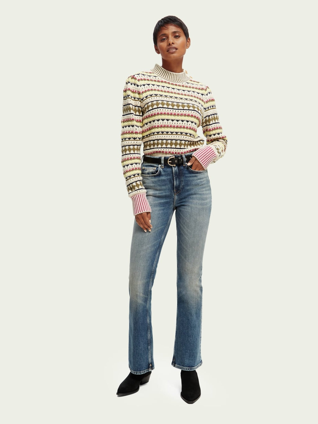 SAS-17098423PLM MULTI STITCH TOP