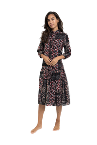 LTE- TN23226-B BLACK FLORAL DRESS