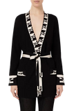 ELS-MK19S31E2 BLACK&CREAM CARDIGAN