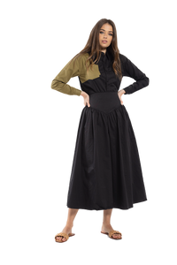 O&E-T826B BLACK V YOKE SKIRT
