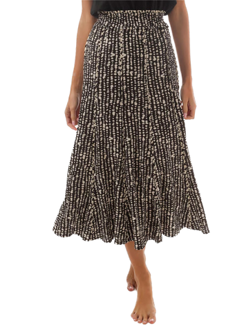 MIZ-331207 BLACK PRINTED SKIRT