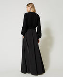 TWS-231TP2720 BLACK TAFFETA SKIRT