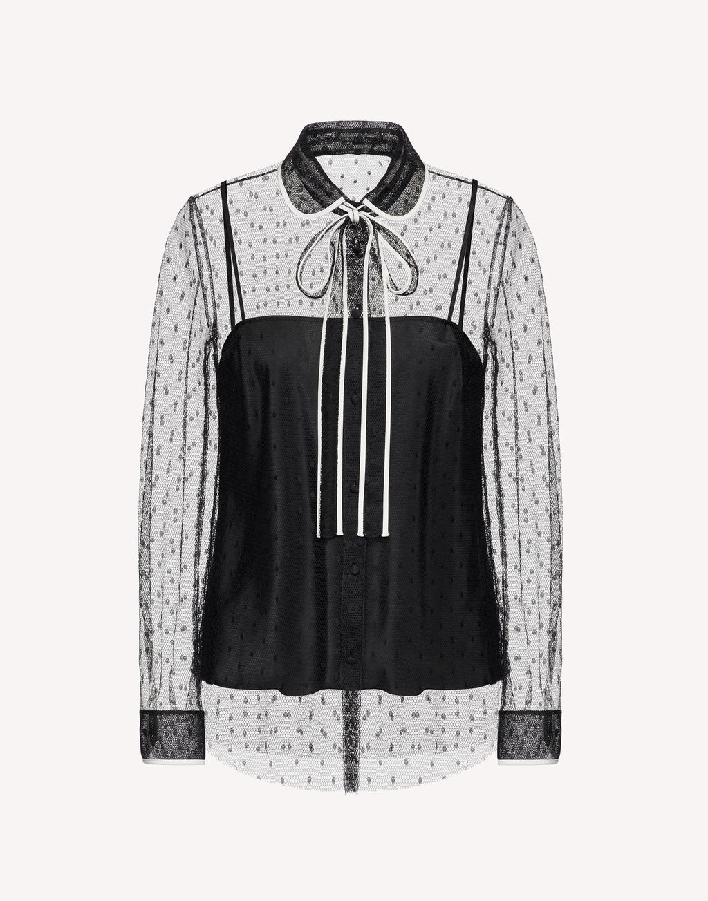 RDV-2R3ABK956PY BLACK&BEIGE BLOUSE