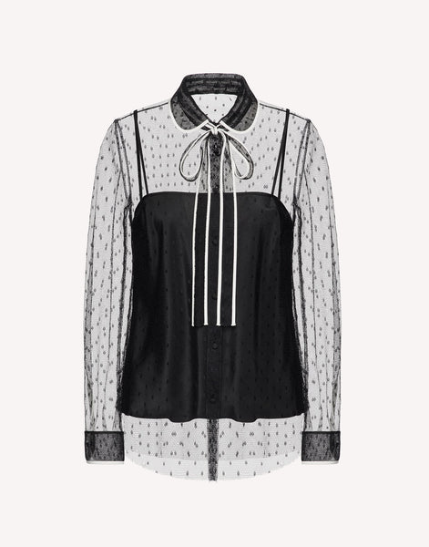 RDV-2R3ABK956PY BLACK&BEIGE BLOUSE