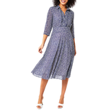 EBM-SCOPPIO NAVY&WHITE PRINT DRESS
