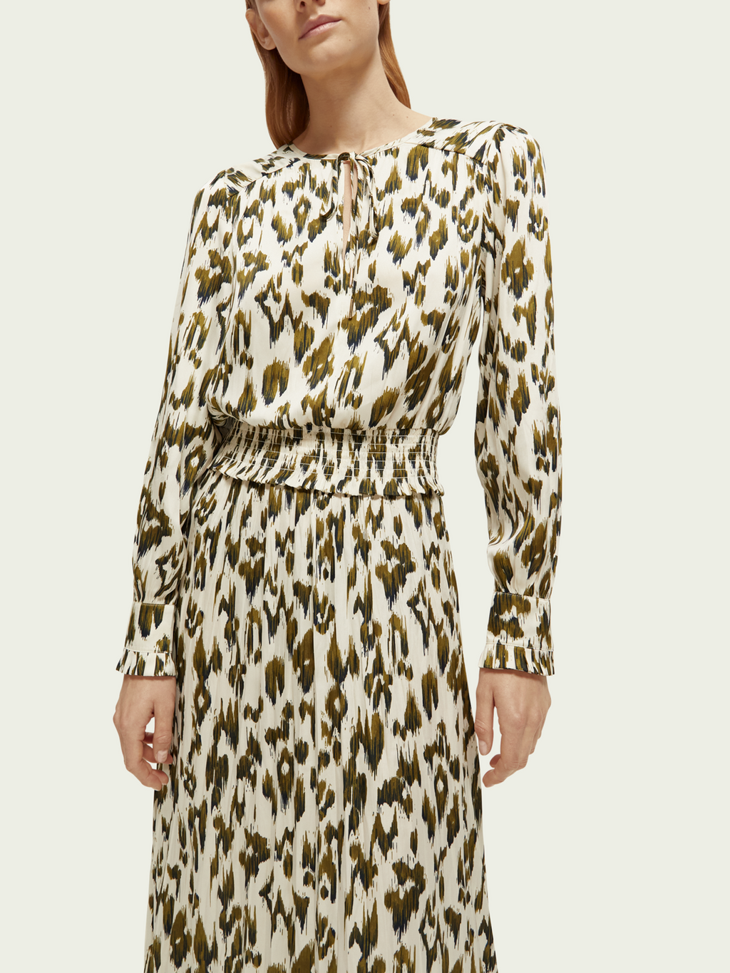 SAS-17095923PSLM GREEN&WHITE DRESS