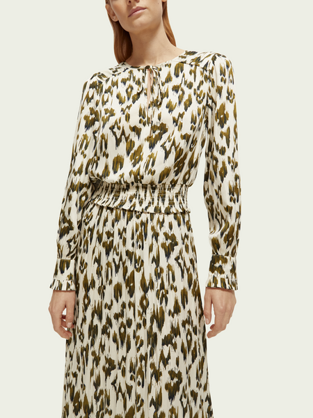 SAS-17095923PSLM GREEN&WHITE DRESS