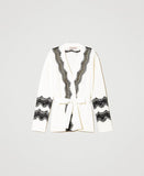 TW-231TP3232 WHT&BLK LACE CARDIGAN