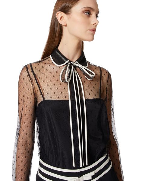 RDV-2R3ABK956PY BLACK&BEIGE BLOUSE