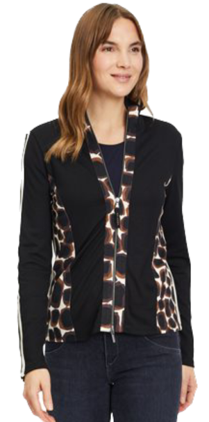 BTB-42131005 BLACK&BROWN CARDIGAN