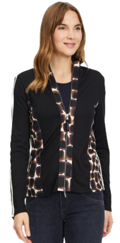 BTB-42131005 BLACK&BROWN CARDIGAN