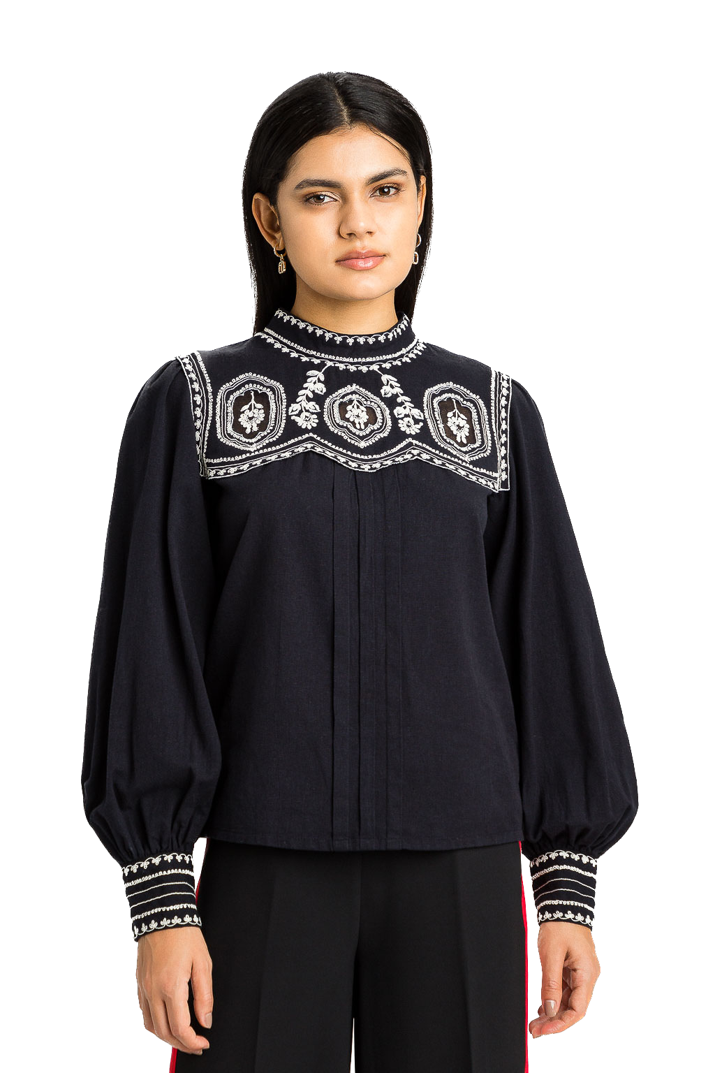 TWS-231TP2492 BLACK&WHITE BLOUSE