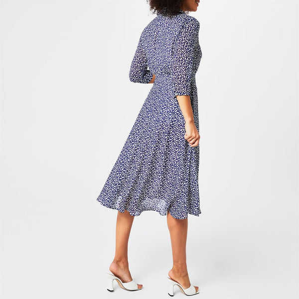 EBM-SCOPPIO NAVY&WHITE PRINT DRESS