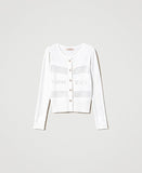 TW-231TP3052 WHITE LOGO CARDIGAN