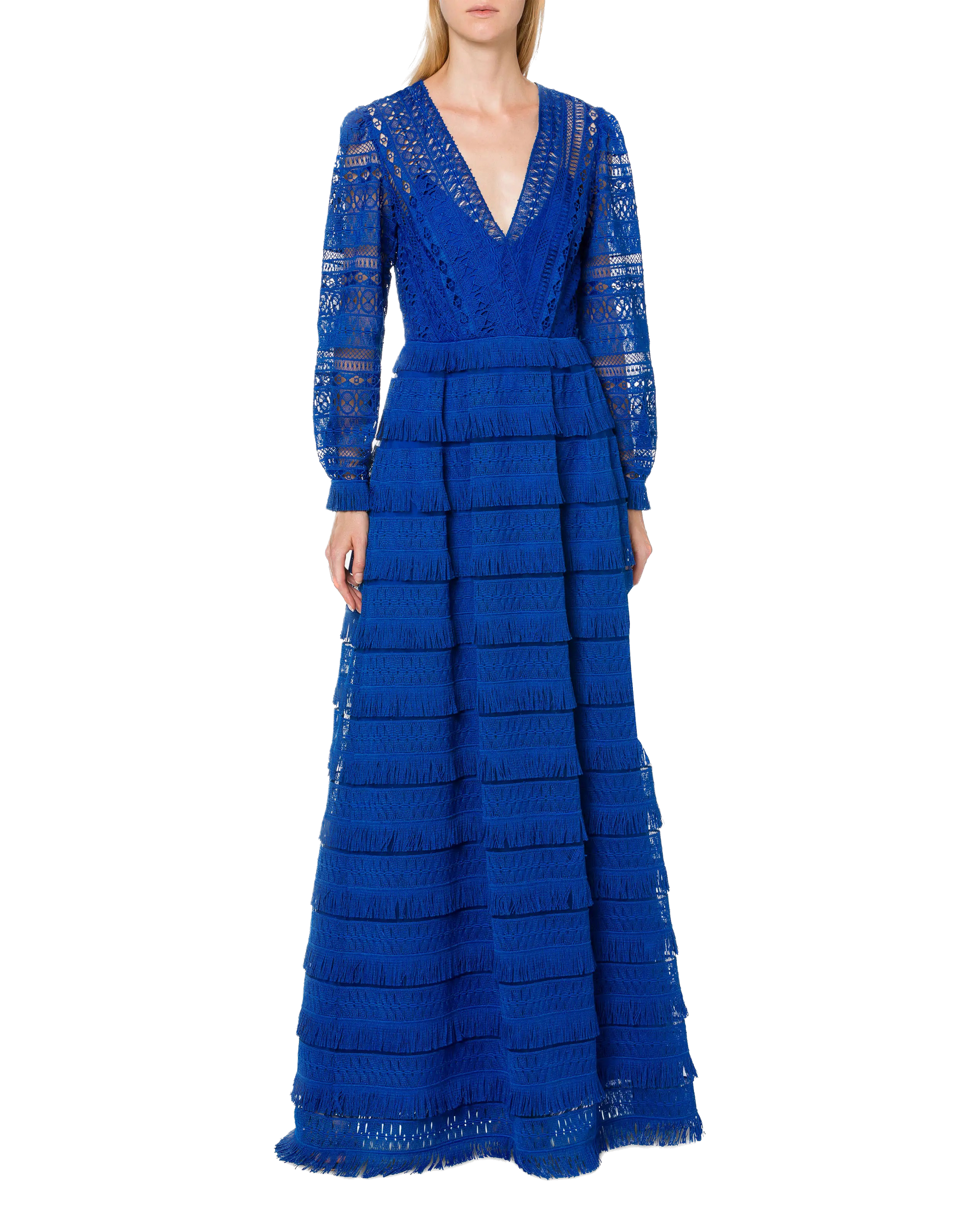 ABF-0453 BLUE MACRAME GOWN