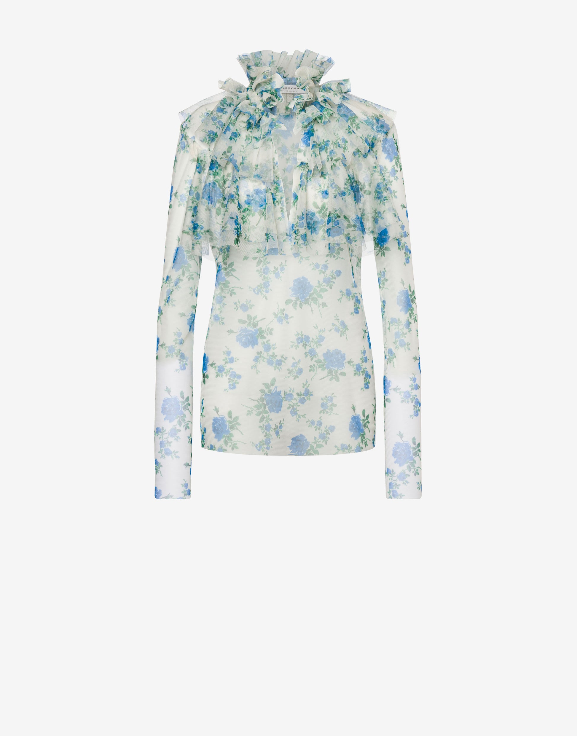 PHY-0224 BLACK&PINK FLORAL BLOUSE