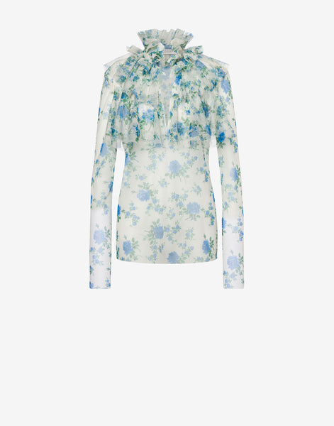 PHY-0224 BLACK&PINK FLORAL BLOUSE