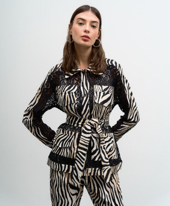 ACC-33-1033-571 BEIGE&BLACK BLAZER