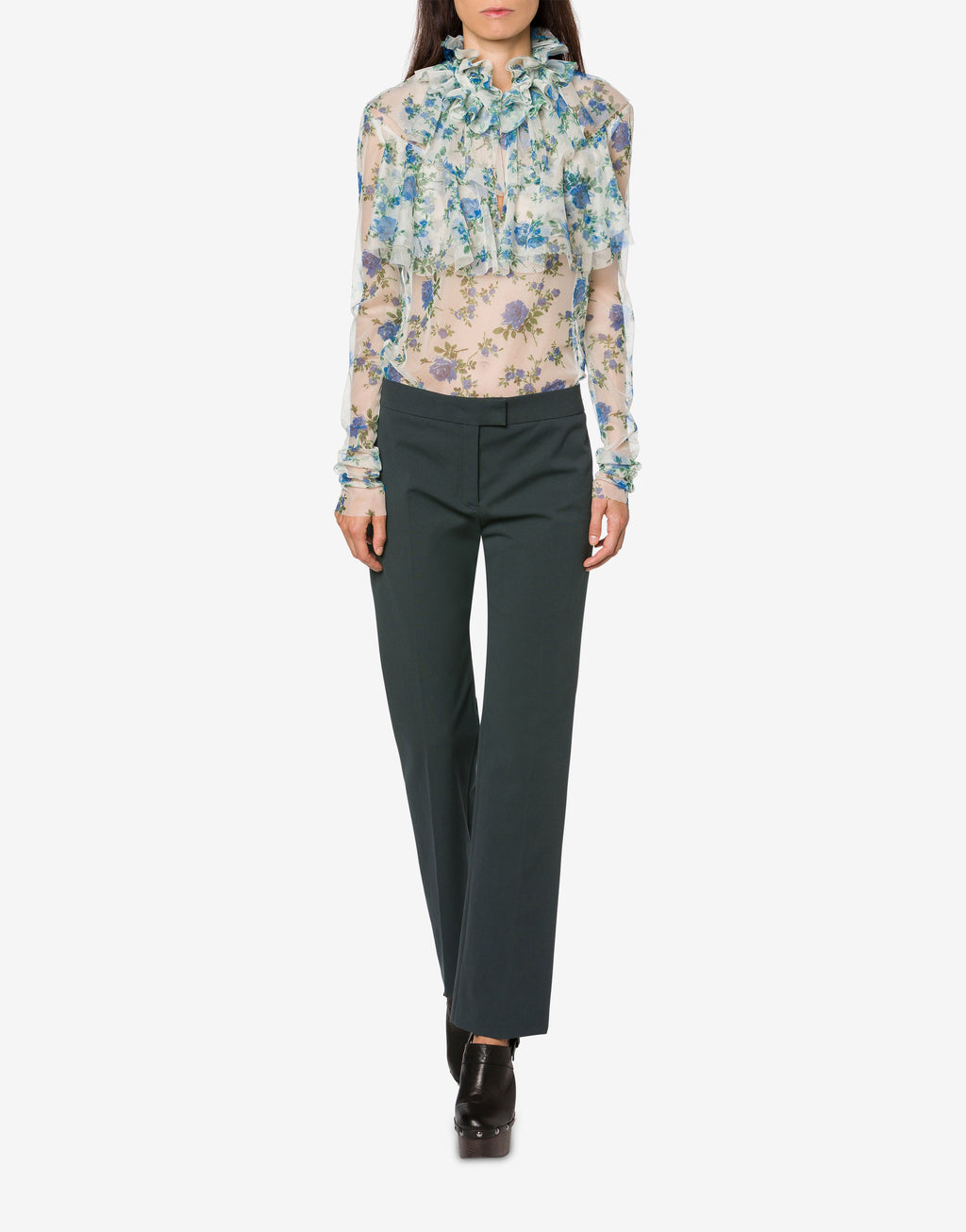 PHY-0224 BLACK&PINK FLORAL BLOUSE