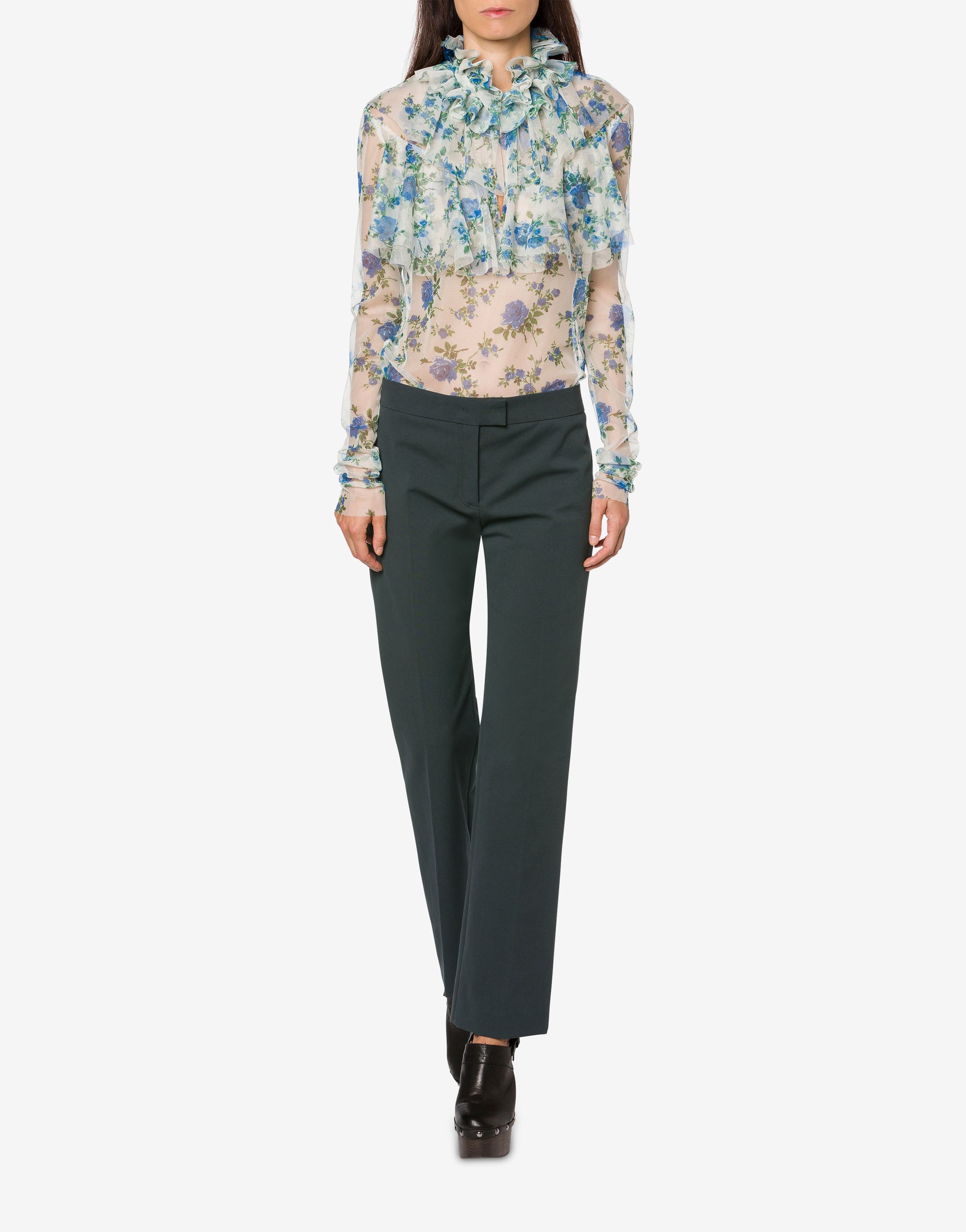 PHY-0224 BLACK&PINK FLORAL BLOUSE