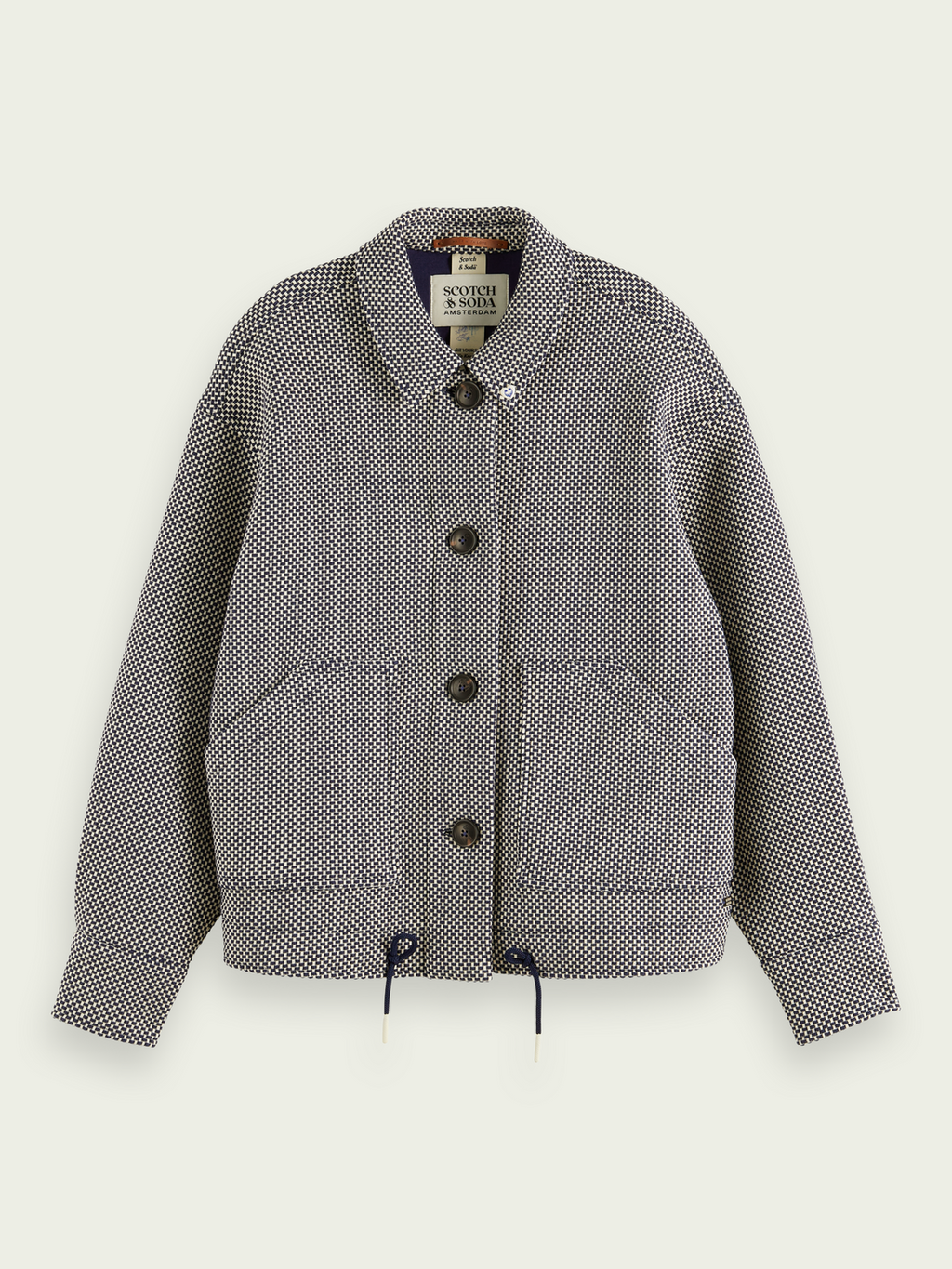 SAS-17088023PLM NAVY&WHITE JACKET