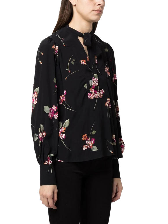 TWS-231TP2704 BLACK FLORAL BLOUSE