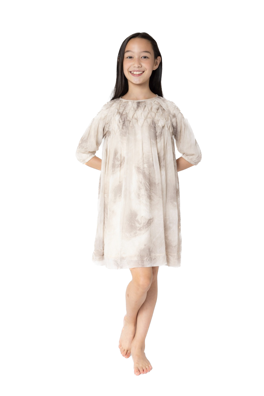 LKI-FR23006-A BROWN&WHITE DRESS
