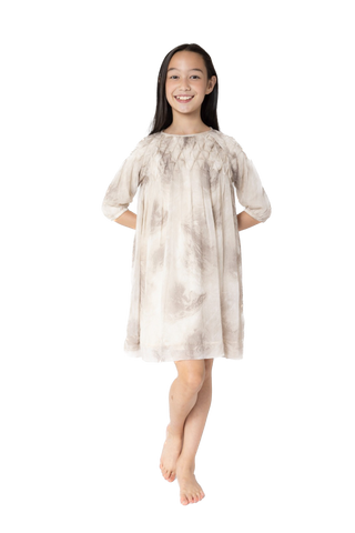 LKI-FR23006-A BROWN&WHITE DRESS