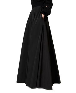 TWS-231TP2720 BLACK TAFFETA SKIRT