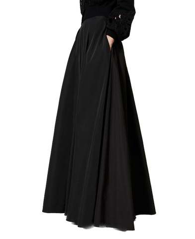 TWS-231TP2720 BLACK TAFFETA SKIRT