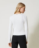TW-231TP3052 WHITE LOGO CARDIGAN