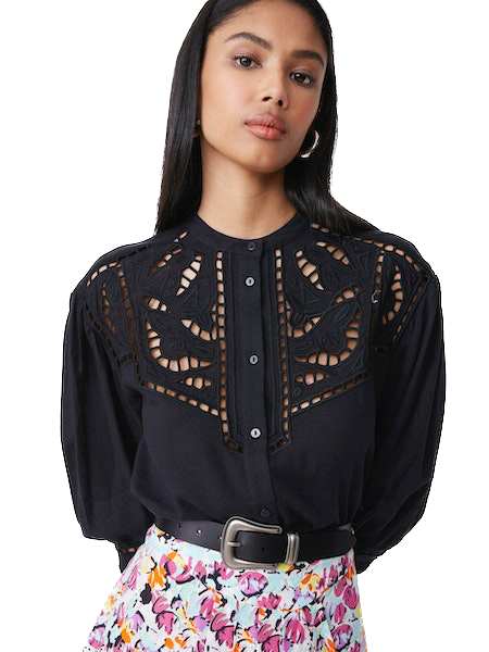 SUN-S23C07124 LONATA BLACK BLOUSE 0