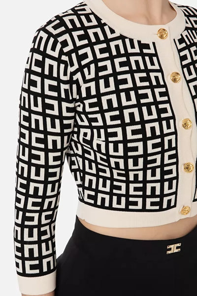 ELS-MK33Z31E2 CREAM&BLACK CARDIGAN