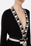 ELS-MK19S31E2 BLACK&CREAM CARDIGAN