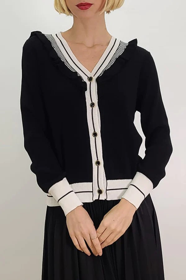 NCY-L62027 BLACK&WHITE CARDIGAN