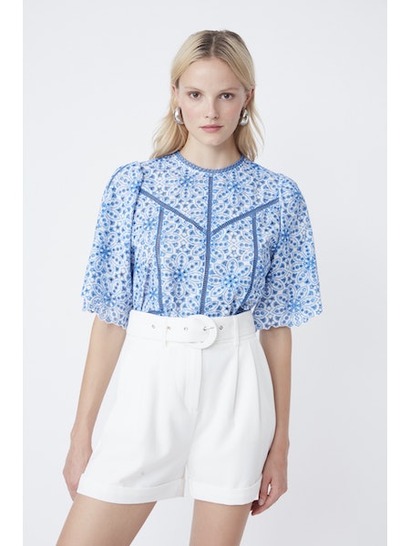 SUN-S23C0755 LOUCIA BLUE BLOUSE