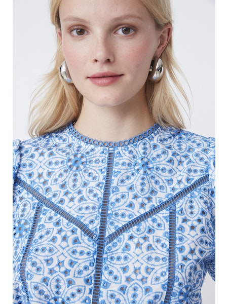 SUN-S23C0755 LOUCIA BLUE BLOUSE