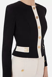 ELS-GI04331E2 BLACK&CREAM BLOUSE