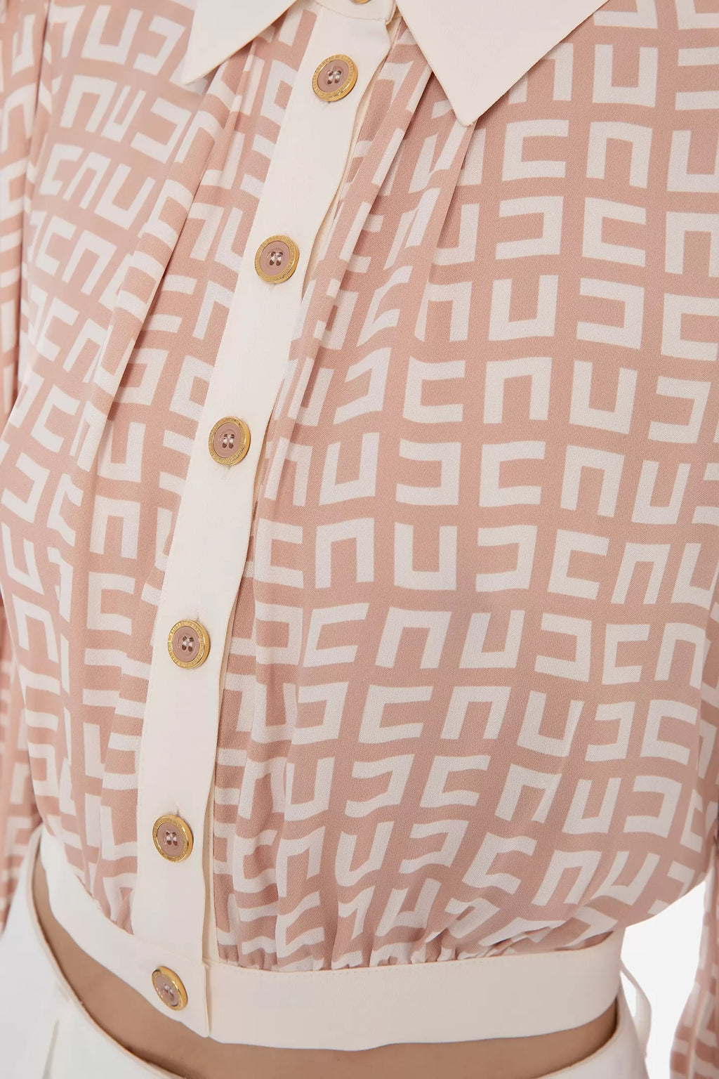 ELS-CA00831E2 CREAM&PINK BLOUSE