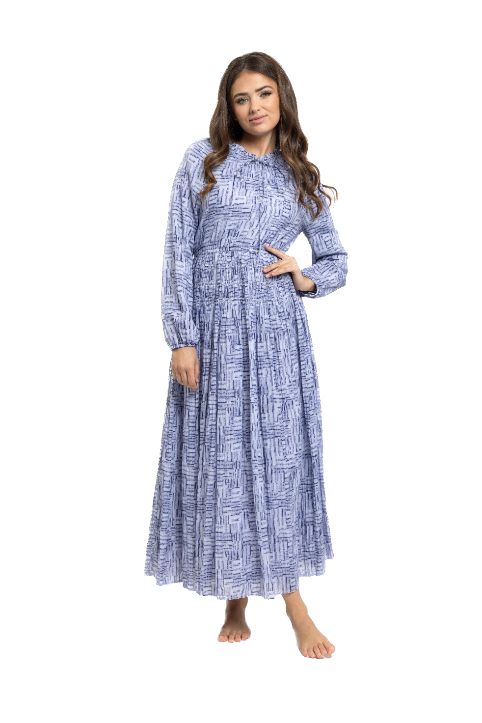 LTE- TN23234-B BLUE&WHITE DRESS