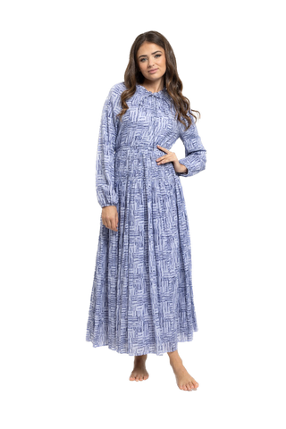 LTE- TN23234-B BLUE&WHITE DRESS