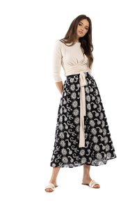 O&E-T821 BLACK&WHITE SKIRT