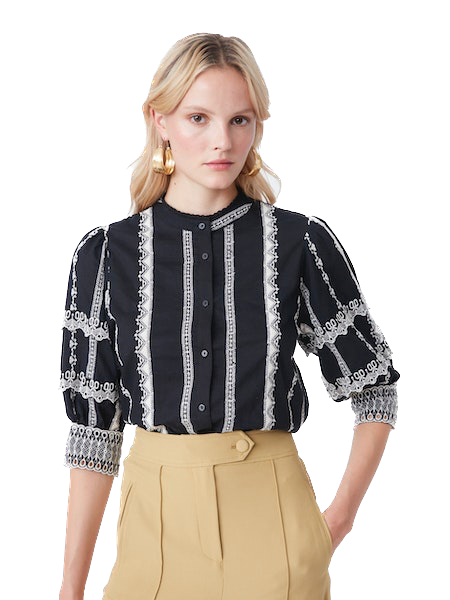 SUN-S23C075 LOA BLACK&WHITE BLOUSE