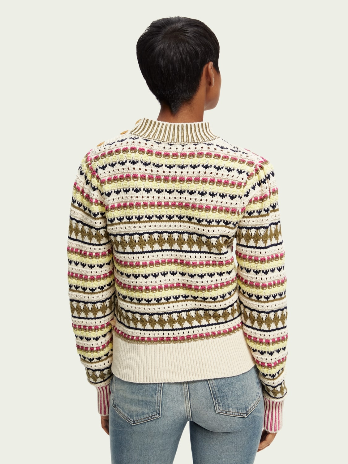 SAS-17098423PLM MULTI STITCH TOP