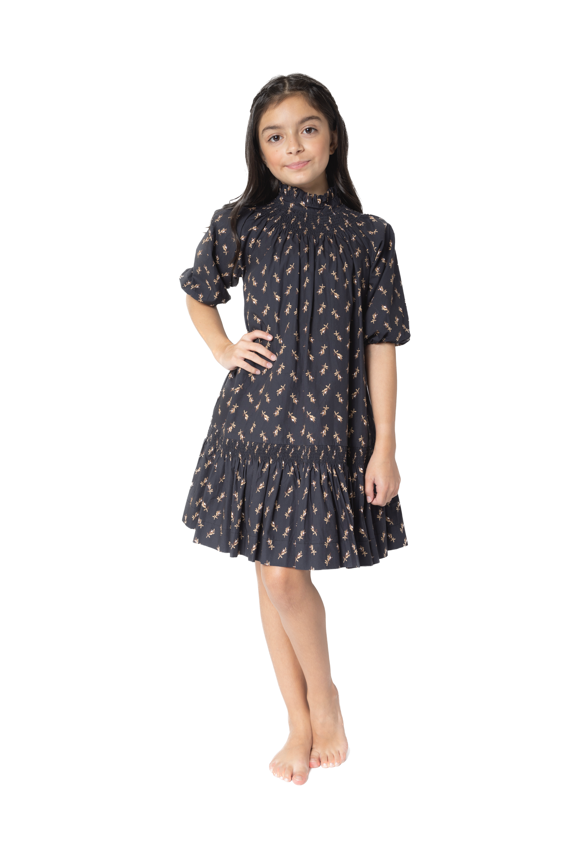LKI-FR23277-B BLACK&GOLD DRESS