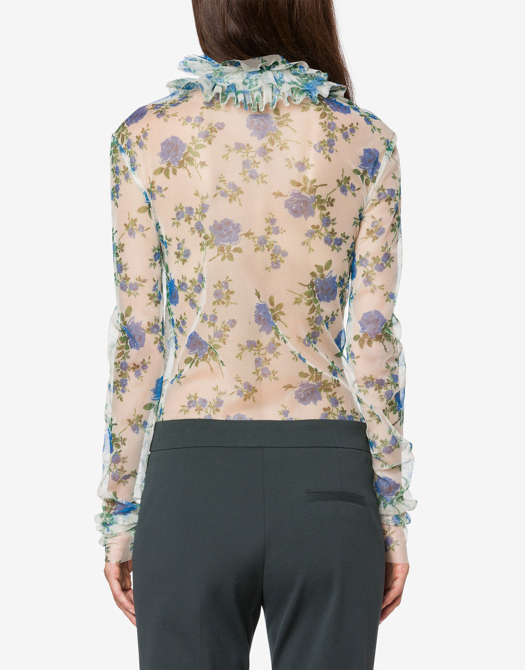 PHY-0224 BLACK&PINK FLORAL BLOUSE